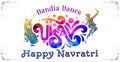 Utsav Logo, Vector illustration of Dandiya dance (Garba Night) and Navratri celebration